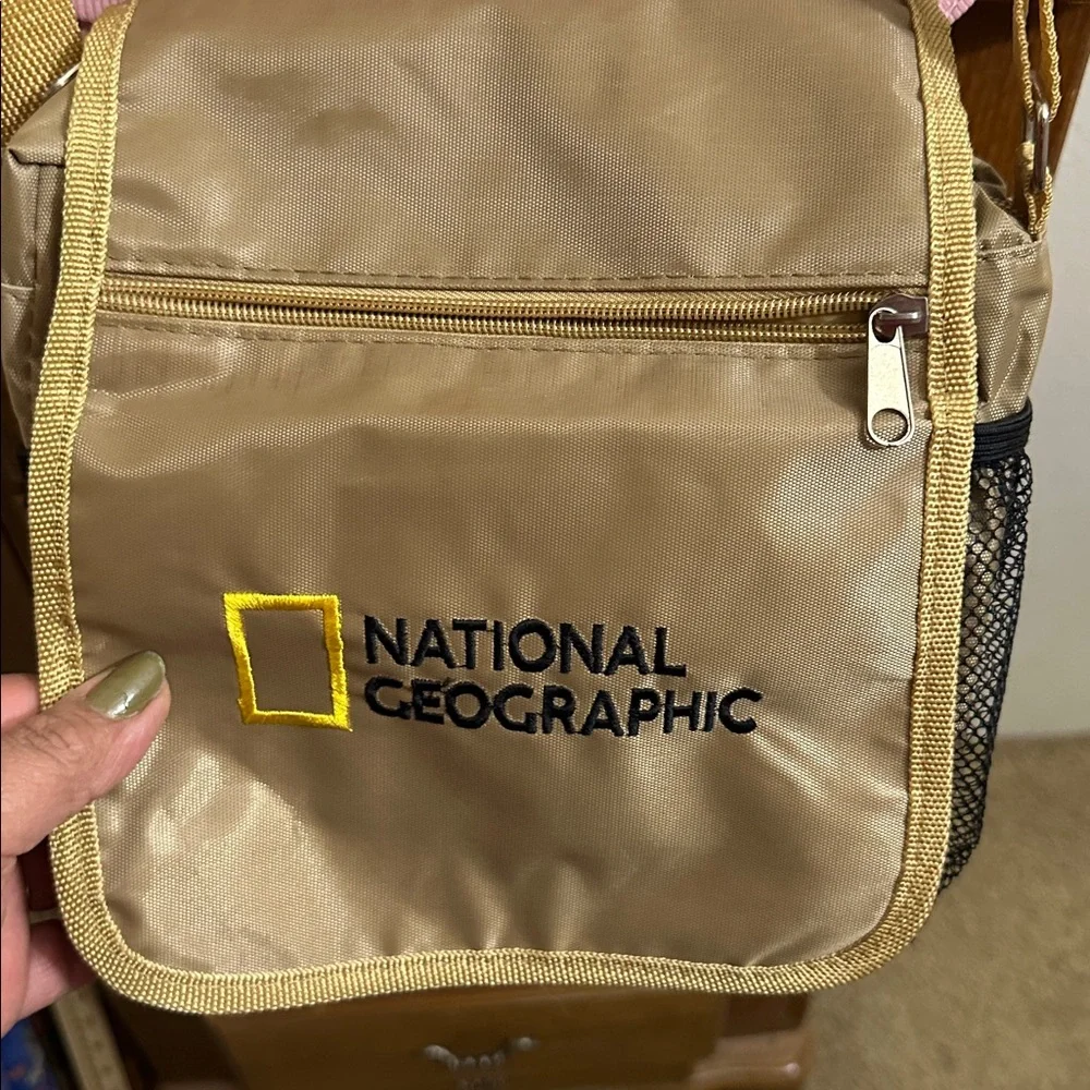 National Geographic Beige and Black Messenger Bag